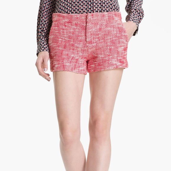 Joie Pants - Joie Merci Tweed Shorts Size 6 Red White Blend